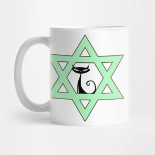 Jewish Kitty Cat Star of David Mug