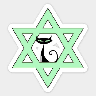 Jewish Kitty Cat Star of David Sticker