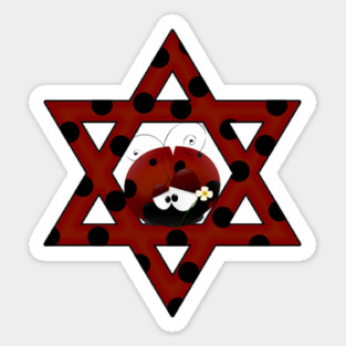 Jewish Ladybug Star of David Sticker