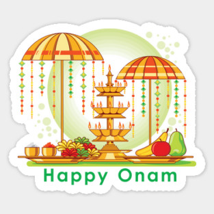 Happy Onam Umbrellas Sticker