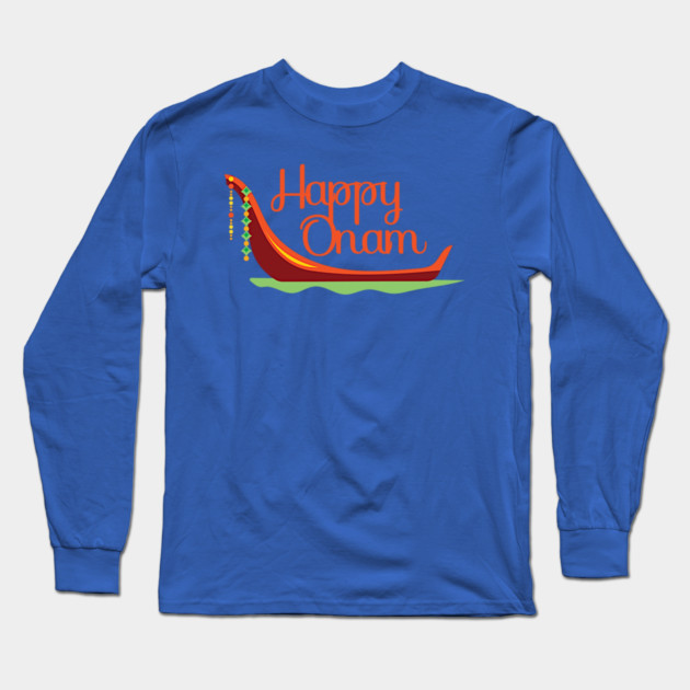 Happy Onam Boat Long Sleeve T-Shirt by HolidayBug