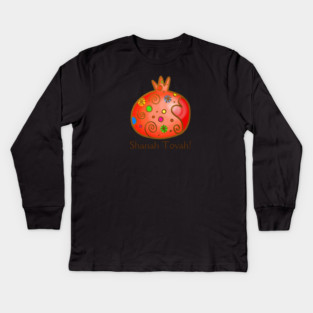 Shanah Tovah Festive Pomegranate Kids Long Sleeve T-Shirt