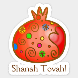 Shanah Tovah Festive Pomegranate Sticker