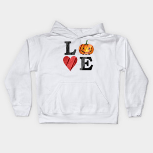 Halloween LOVE with Scary Jack o'lantern Kids Hoodie