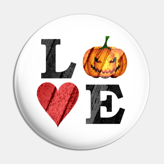 Halloween LOVE with Scary Jack o'lantern Pin by HolidayBug