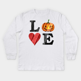 Halloween LOVE with Scary Jack o'lantern Kids Long Sleeve T-Shirt