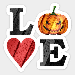 Halloween LOVE with Scary Jack o'lantern Sticker