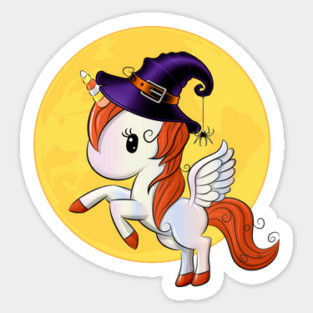 Halloween Unicorn Pegasus Witch Sticker