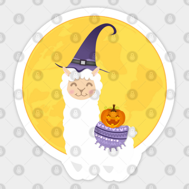 Halloween White Llama Sticker by HolidayBug