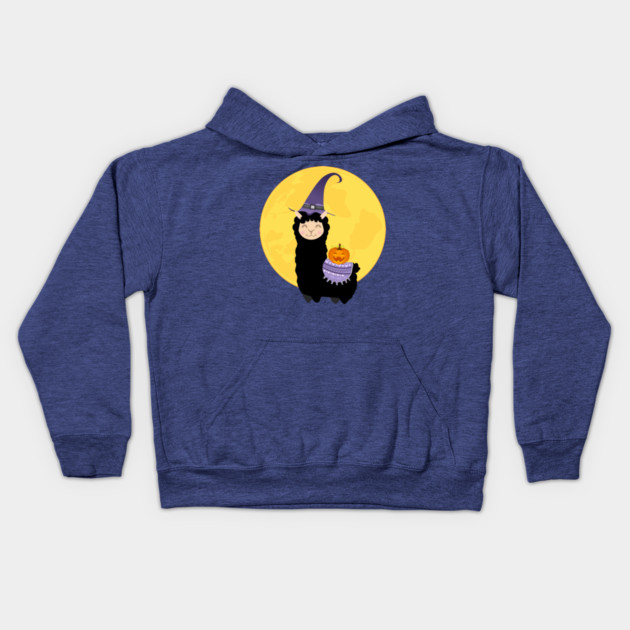 Halloween Black Llama Kids Hoodie by HolidayBug