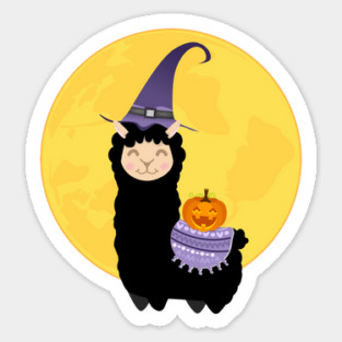 Halloween Black Llama Sticker