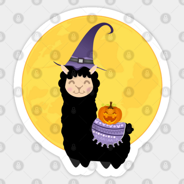 Halloween Black Llama Sticker by HolidayBug