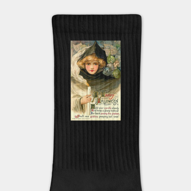 Vintage Girl with Candles Girl and Goblins by HolidayBug