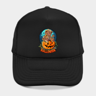 Killer Teddy Bear Halloween Jack-o-lantern Hat