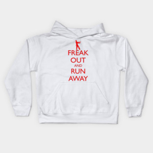 FREAK OUT AND RUN AWAY zombies Kids Hoodie
