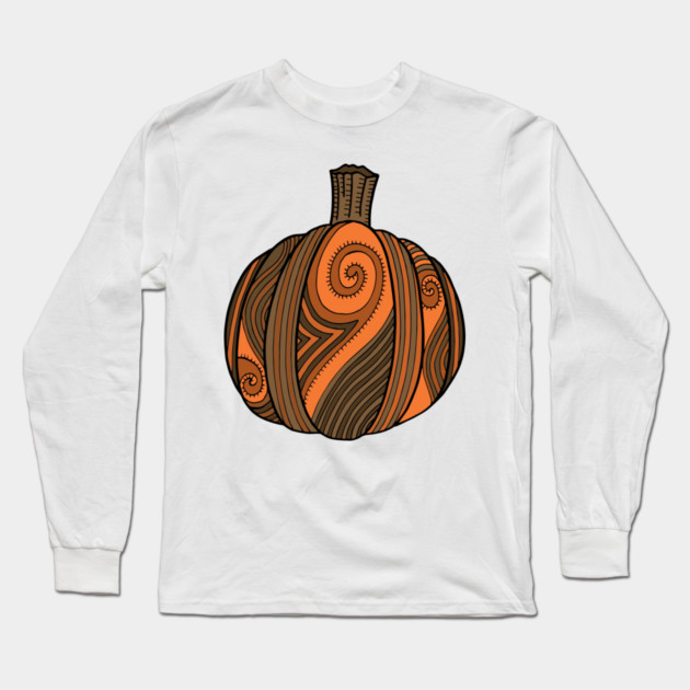 Artsy Hipster Pumpkin Long Sleeve T-Shirt by HolidayBug