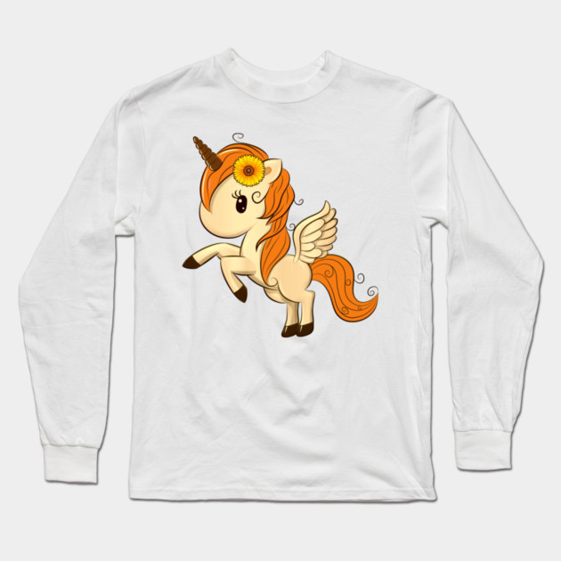Thanksgiving Unicorn Pegasus Long Sleeve T-Shirt by HolidayBug