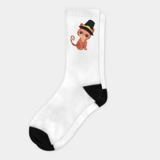 Thanksgiving Pilgrim Cat Socks