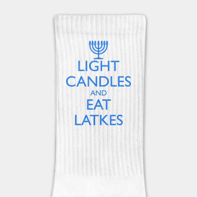 LIGHT CANDLES AND EAT LATKES, menorah by HolidayBug