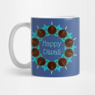 Diwali Turquoise Mandala with Deepas Mug
