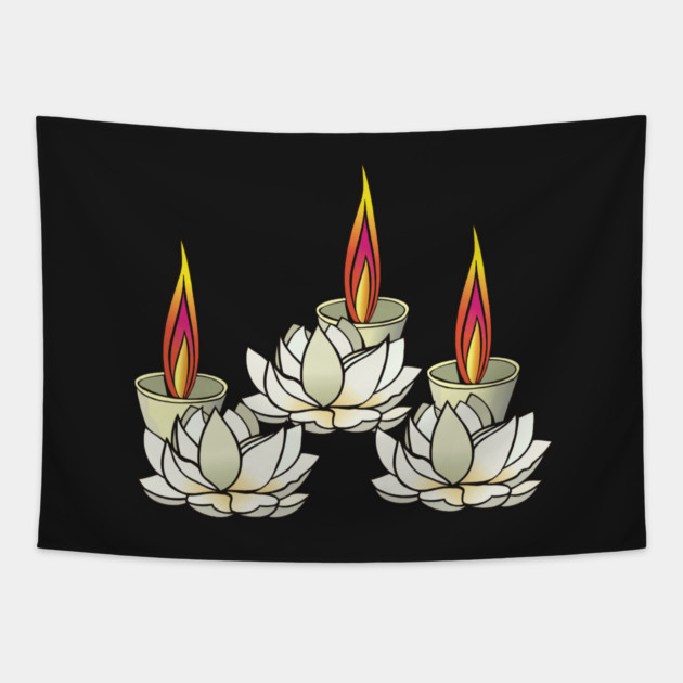 White Lotus & Deepas Diwali Tapestry by HolidayBug
