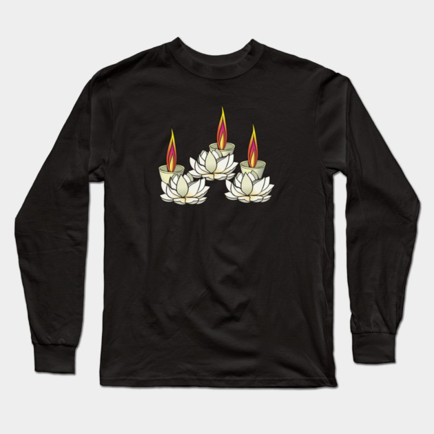 White Lotus & Deepas Diwali Long Sleeve T-Shirt by HolidayBug