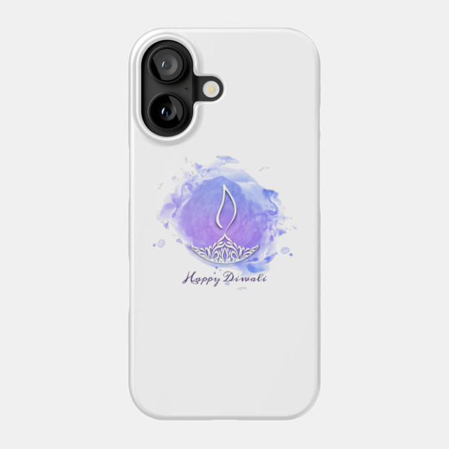 Purple Watercolor Diwali Deepa Phone Case by HolidayBug