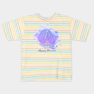 Purple Watercolor Diwali Deepa Kids T-Shirt