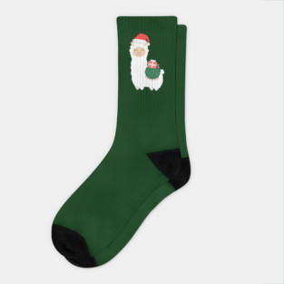 Cute Christmas Llama Socks