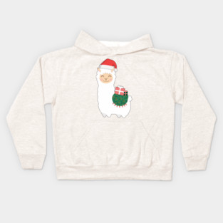 Cute Christmas Llama Kids Hoodie