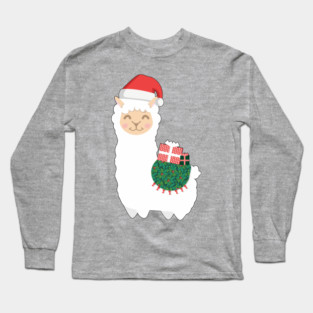 Cute Christmas Llama Long Sleeve T-Shirt