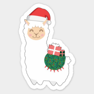 Cute Christmas Llama Sticker