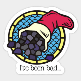 I've been bad, coal stocking Sticker
