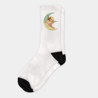Vintage Moon Angel Socks