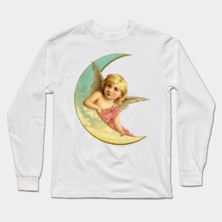 Vintage Moon Angel Long Sleeve T-Shirt