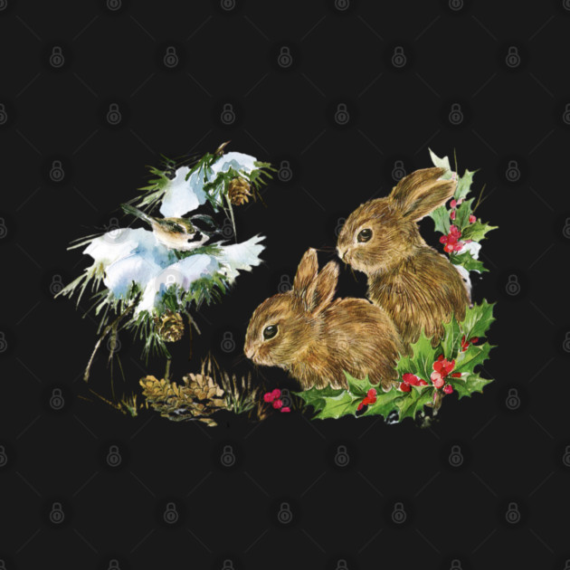 Vintage Christmas Bunnies by HolidayBug