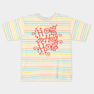 Christmas Typography Holly Ho Ho Ho Kids T-Shirt