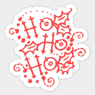 Christmas Typography Holly Ho Ho Ho Sticker
