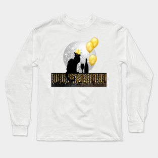 Chat Noir New Year Eve Long Sleeve T-Shirt