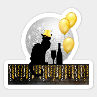 Chat Noir New Year Eve Sticker