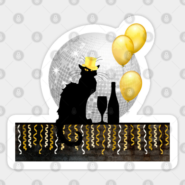 Chat Noir New Year Eve Sticker by HolidayBug