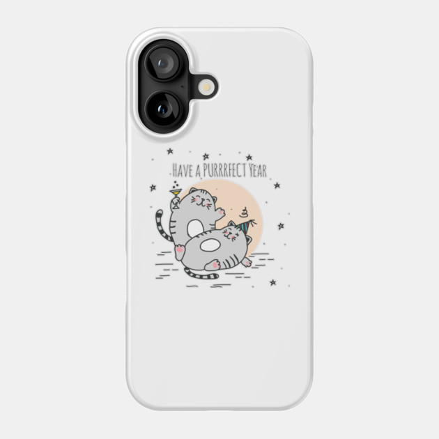 Party Fat Cats New Years Eve Phone Case by HolidayBug