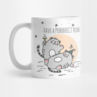 Party Fat Cats New Years Eve Mug