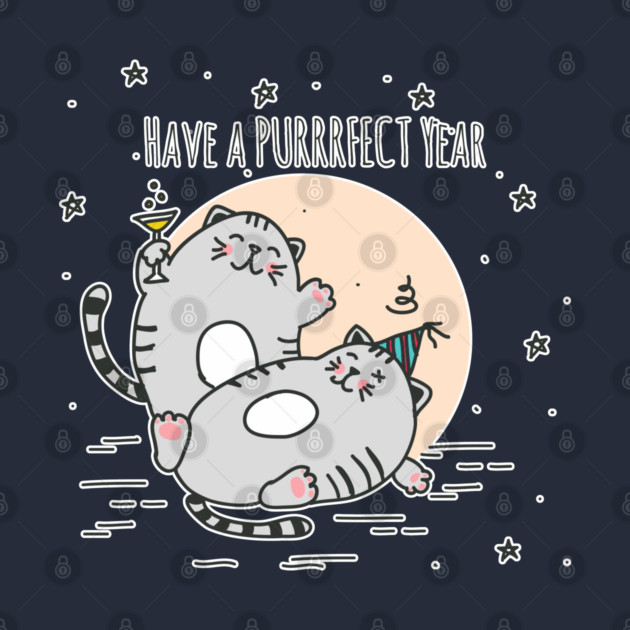 Party Fat Cats New Years Eve by HolidayBug