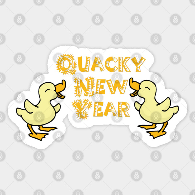 Quacky New Year Yellow Ducks Sticker by HolidayBug