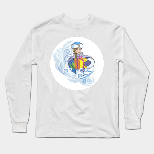 Snow Girl Long Sleeve T-Shirt by HolidayBug
