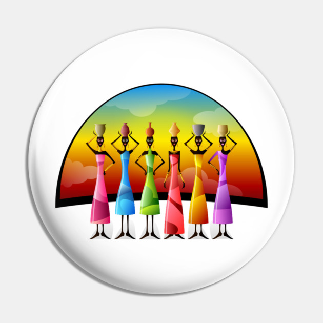 African Women in Colorful Dress Pin by HolidayBug