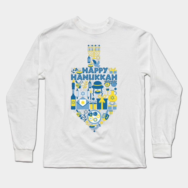 Hanukkah Dreidel Long Sleeve T-Shirt by HolidayBug