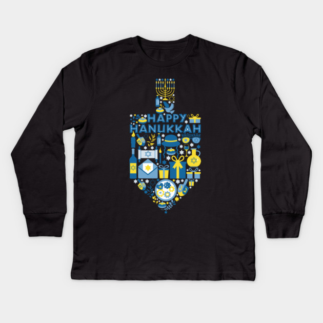 Hanukkah Dreidel Kids Long Sleeve T-Shirt by HolidayBug
