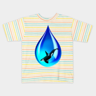 Water Drop and Orca Kids T-Shirt